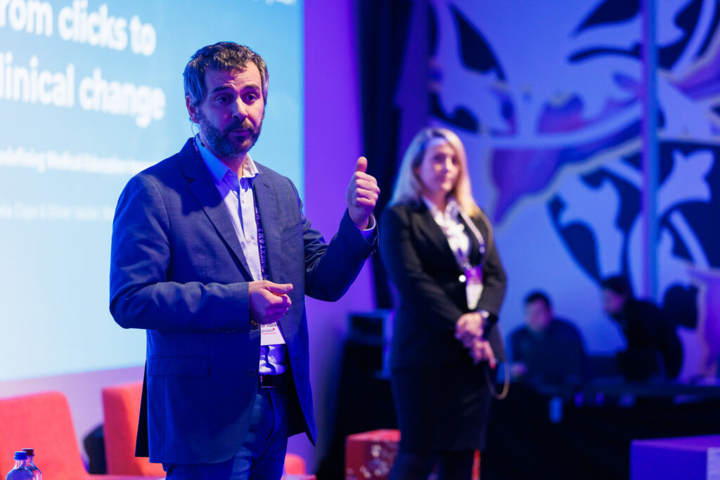 Olivier and Daniela on the stage at Next MEdical Festival (1)