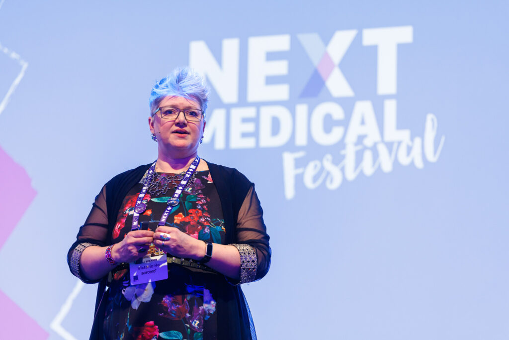 Victoria Ho on stage at the Next Medical Festival