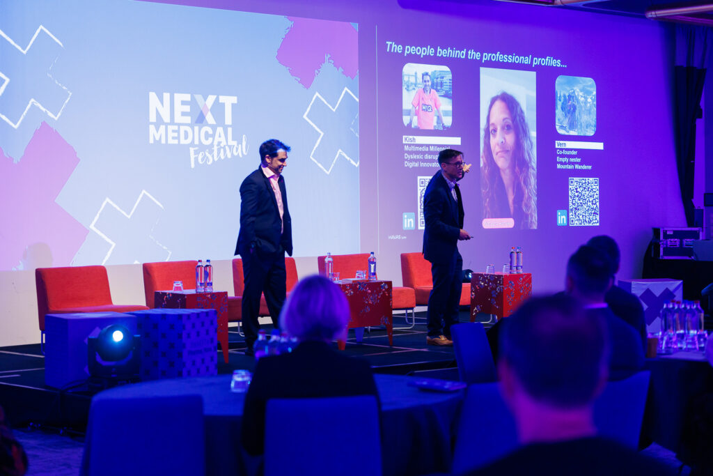 Vernon and Kishan on stage at Next Medical Festival.