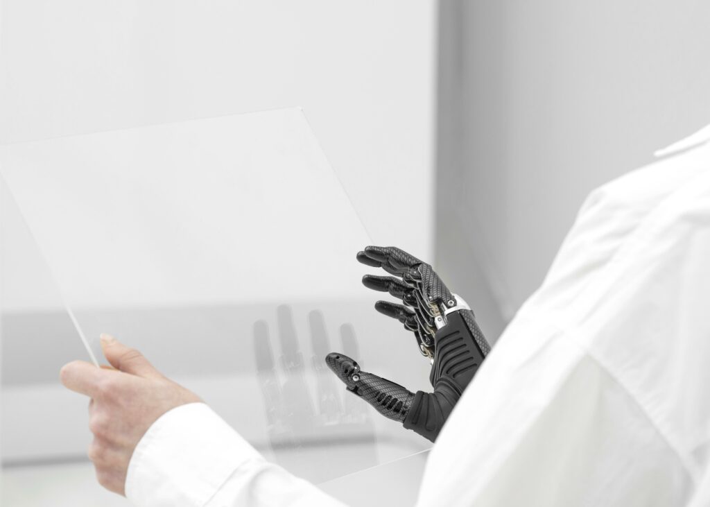 Doctor with one robotic hand